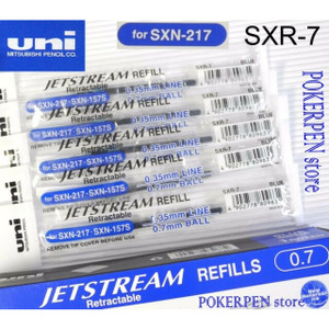 PEN REFILL FOR UNIBALL JETSTREAM RETRACTABLE SXN217 0.7MM FINE BLUE BOX 12