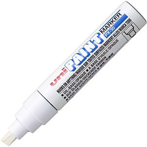 UNI-BALL PX-30 PAINT MARKER CHISEL TIP 8MM WHITE