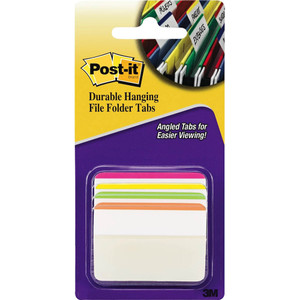 POST-IT 686A-1BB DURABLE ANGLED FILING TABS BRIGHT ASSORTED PACK 4