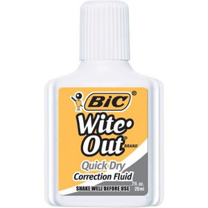 BIC WITE OUT QUICK DRY 20ML WHITE BX12