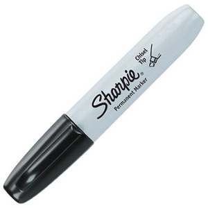 SHARPIE PERMANENT MARKER CHISEL 5MM BLACK BX12 SAN-S583201