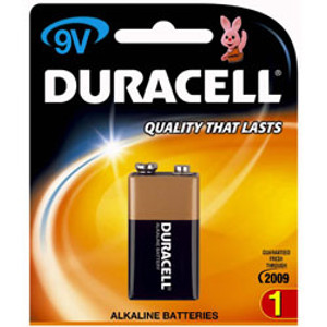 DURACELL ALKALINE BATTERY CARDED 9V 1/Card (Carded)