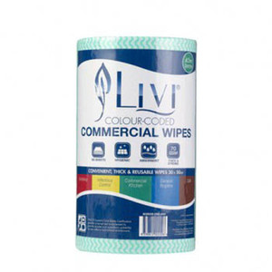 Livi Essentials Commercial Superwipes Roll Green 30cm x 45mtr 90 Sheets *** See Also RO-6802 ***