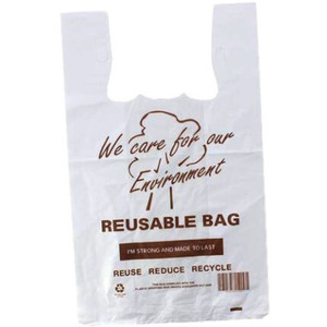 Reusable S13 Plain Plastic Checkout Shopping Bag X-Large 520 x 340 x 180 Carton 520 of Bags