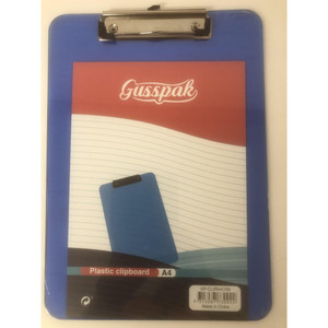 Gusspak Plastic Clipboard A4 Transparent Blue