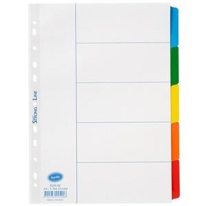 Bantex Indicies Coloured 5 Tab Mylar Dividers (6245)