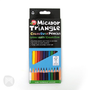 TRIANGLE COLOURUSH PENCILS,  FSC 100%, BOX 12 MICADOR