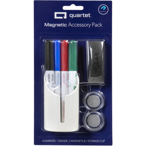 QUARTET ACCESORY CUP INCLUDES MARKERS & ERASER MAGNETIC