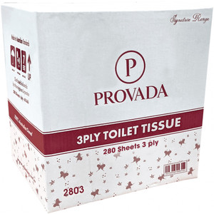 Provada Toilet Tissue Embossed 3 Ply 280 Sheets Signature Range Carton of 48 3PLY Toilet Paper
