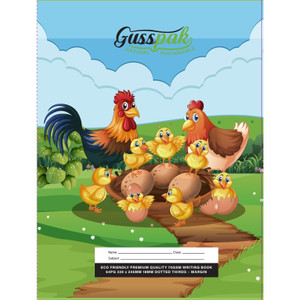 Gusspak Premium Writing Book 18mm Dotted Thirds 64 Page (330mm x 245mm) with Red Margin FSC 70gsm