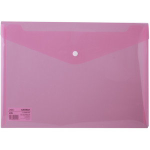 Deli Document Wallet Plastic A4 Button Closure Red