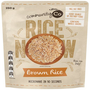 COMMUNITY CO BROWN MICROWAVEABLE RICE 250GM