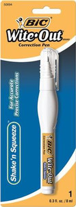BIC WITE OUT SHAKE AND SQUEEZE CORRECTION PEN BLISTER PACK (EACH)