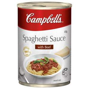 CAMPBELLS SPAGHETTI SAUCE BEEF BOLOGNESE ORGINAL 97% FAT FREE 410GM