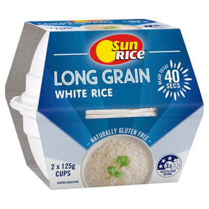 SUNRICE LONG GRAIN WHITE RICE 2 PACK 250GM