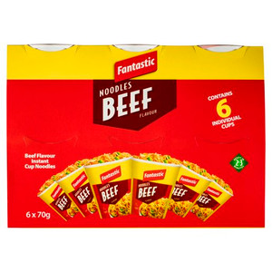 FANTASTIC BEEF CUP NOODLES 6X70GM