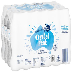 Community Co Natural Spring Water, Pack of 24 x 600ml Bottles.