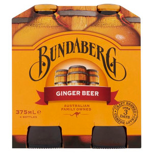 BUNDABERG GINGER BEER 4 PACK 4X375ML