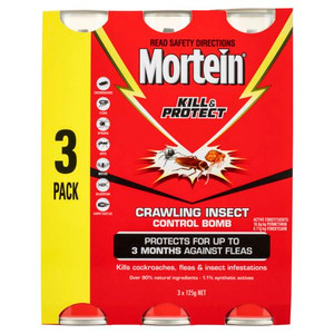 Mortein Kill & Protect DIY Crawling Insect Control Bomb 3 packX125GM
