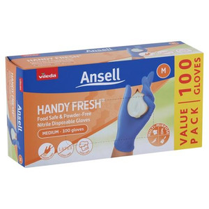 VILEDA ANSELL HANDY FRESH NITRILE GLOVES MEDIUM 100S