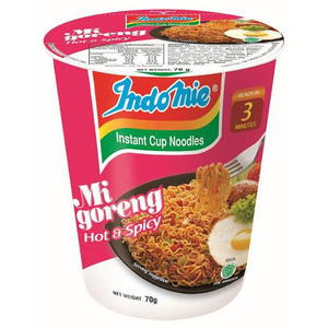 INDOMIE HOT & SPICY NOODLE CUP 70GM (Carton of 12)