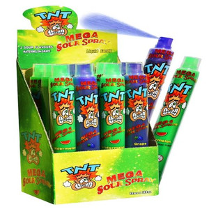 TNT WATERMELON AND GRAPE MEGA SOUR SPRAY 110ML (Carton of 12)