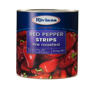 RIVIANA FIRE ROASTED RED PEPPER STRIPS 4.1KG