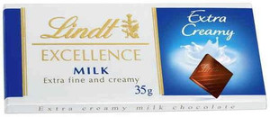 LINDT EXCELLENCE MILK CHOCOLATE BAR 35GM (Carton of 24)