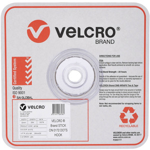 VELCRO ADHESIVE SPOT DOTS 22MM LOOP 900/ROLL BLACK