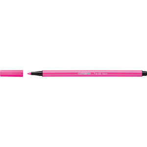 STABILO PEN 68 FIBRE TIP PEN FLURO PINK (BOX OF 10)