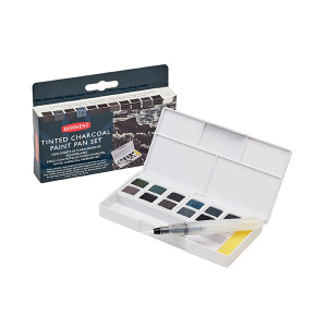 DERWENT PROFESSIONAL PAINT PAN SET TINTED CHARCOAL