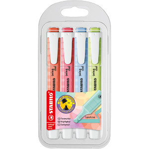 STABILO SWING COOL PASTEL HIGHLIGHTER PASTEL WALLET 4 (SET #1)