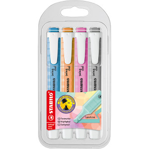 STABILO SWING COOL PASTEL HIGHLIGHTER PASTEL WALLET 4 (SET #2)