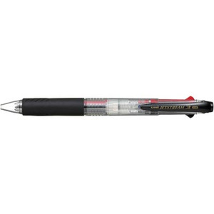 UNI JETSTREAM ROLLERBALL PEN 3 MULTI COLOUR 1.0MM TRANSPARENT BARREL