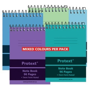 PROTEXT POCKET 96PG PP NOTE BOOK ASSORTED COLOURS (EACH)