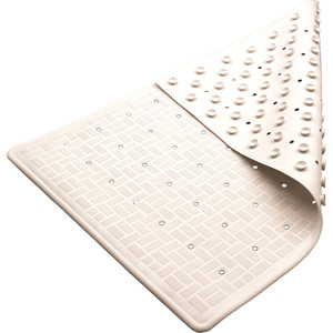 Compass Rubber Bath Mat Small 570W x 340mmL White