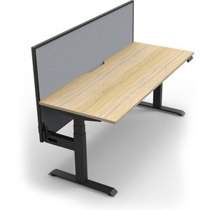Rapidline Boost+ Single Sided Workstation + Screen 1500W x 750D x 1330mmH Oak/Black