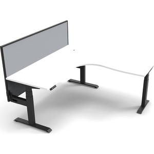 Rapidline BOOST+ Corner Workstation + Screen 1800/1800mmW White/Black