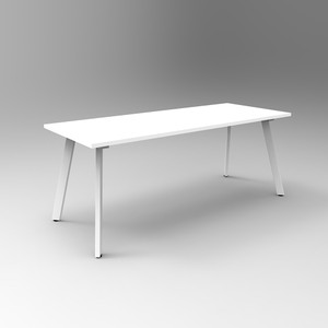 Rapidline Eternity Meeting And Boardroom Table 1800W x 750D x 730mmH White Top White Base