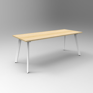 Rapidline Eternity Meeting And Boardroom Table 1800W x 900D x 730mmH Oak Top White Base