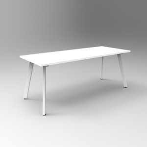 Rapidline Eternity Meeting And Boardroom Table 1800W x 900D x 730mmH White Top White Base