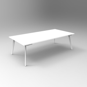 Rapidline Eternity Meeting And Boardroom Table 2400W x 1200D x 730mmH White Top White Base