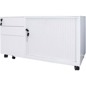 Rapidline Mobile Caddy Right Hand Tambour Door 1050W x 500D x 615mmH White