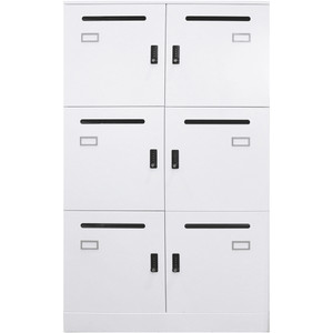 Rapidline Go Office Locker 6 Lockable Compartments 800W x 486 x 1375mmH White China