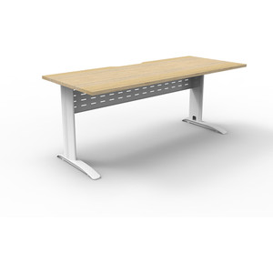 Rapidline Deluxe Rapid Span Straight Desk 1500W x 750D x 730mmH Natural Oak/White