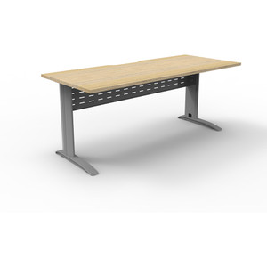 Rapidline Deluxe Rapid Span Straight Desk 1800W x 750D x 730mmH Natural Oak/Silver