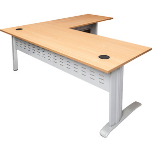 Rapidline Span Desk And Return 1800/1100W x 700/600D x 730mmH Beech/Silver