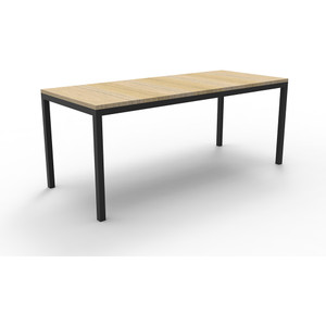 Rapidline Steel Frame Table 1200W x 600D x 730mmH Oak Top Black Frame