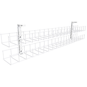 Rapidline Dual Tier Cable Basket Kit 1550mm 4GPO + 4Data 2.5M Interconnecting Lead Wht