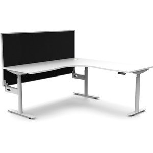 Rapidline Halo+ Corner Workstation+Screen 1500/1500W x 750D x 1330mmH White/White